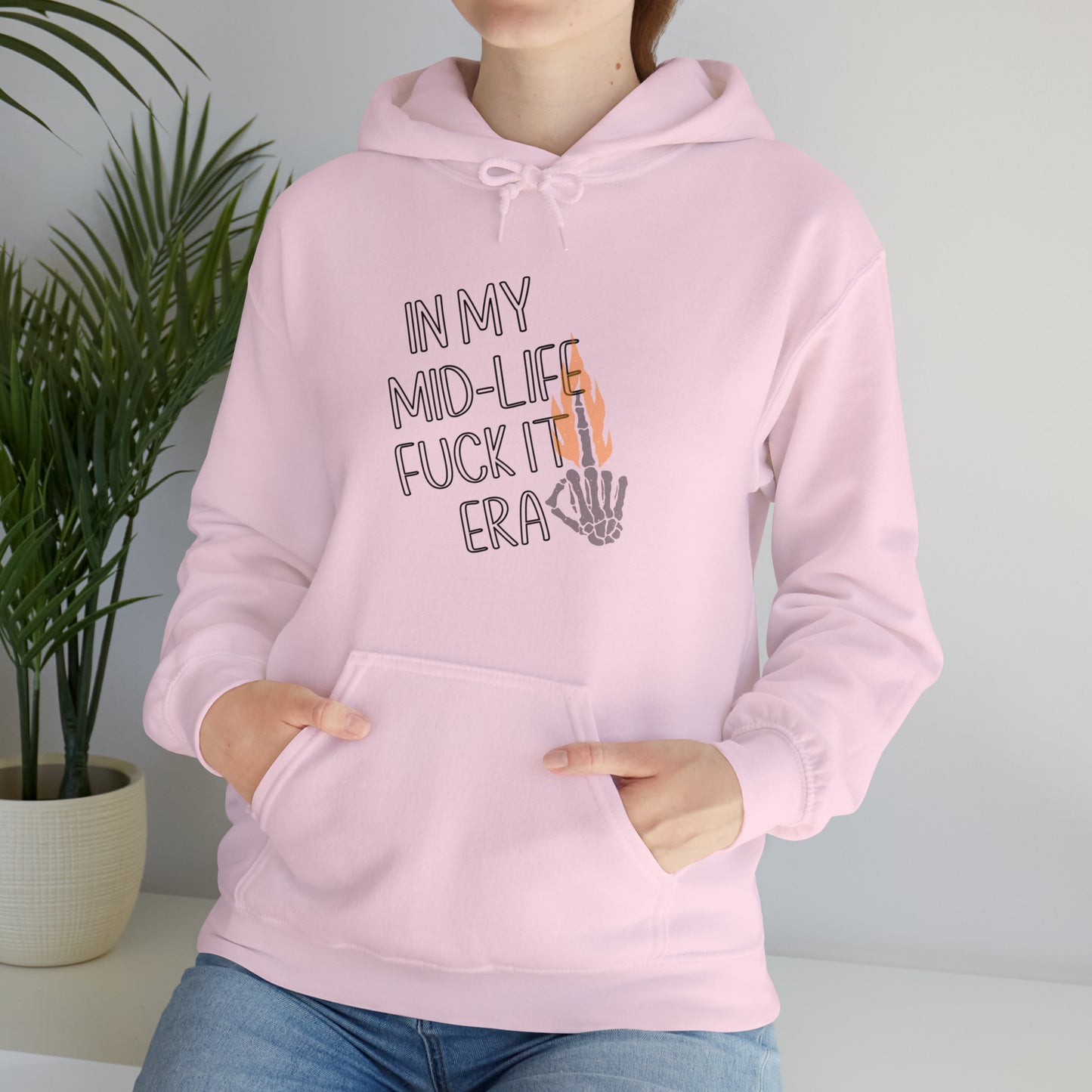 **Intro sale** $10 off!! Mid life F$ck it Era Unisex Heavy Blend™ Hooded Sweatshirt