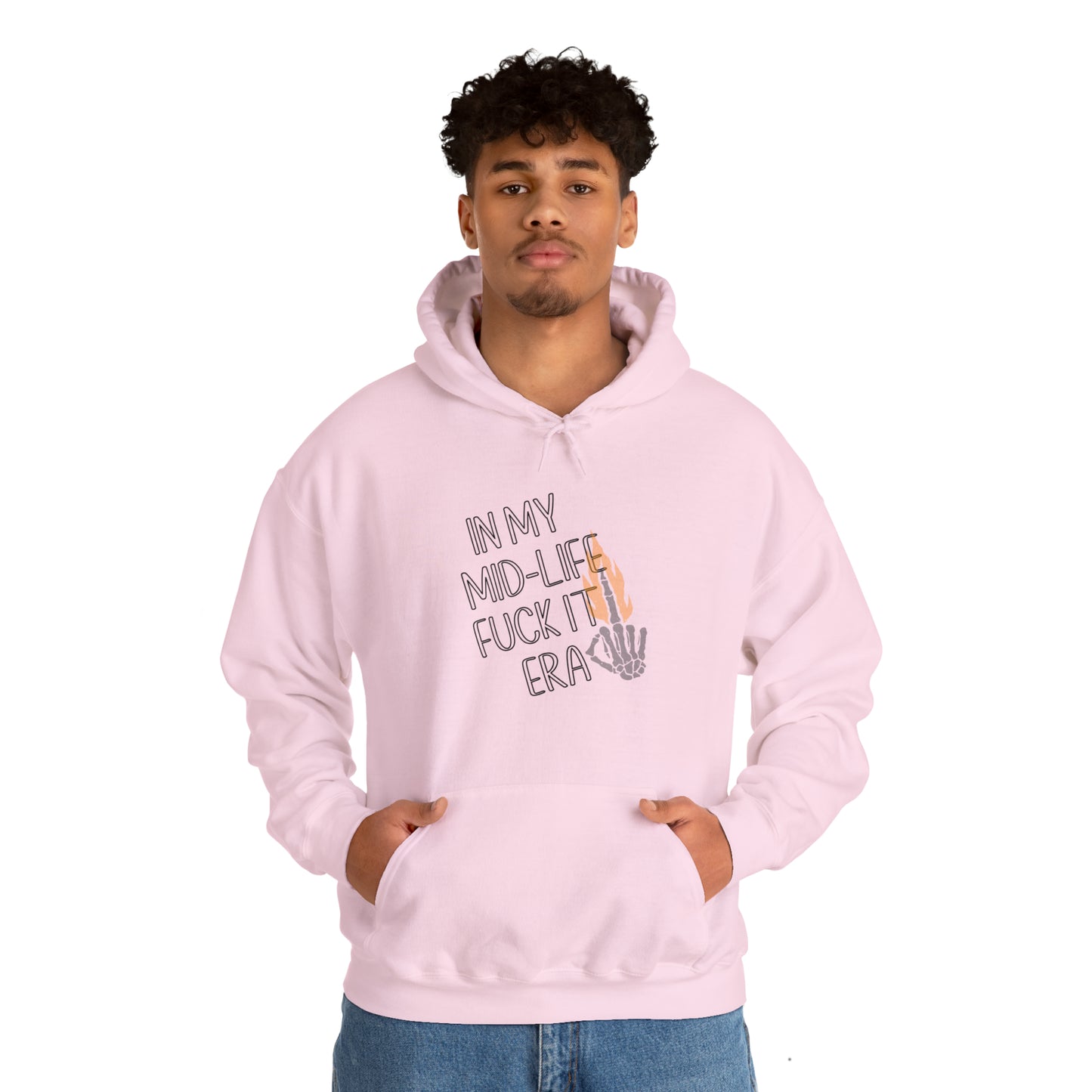 **Intro sale** $10 off!! Mid life F$ck it Era Unisex Heavy Blend™ Hooded Sweatshirt