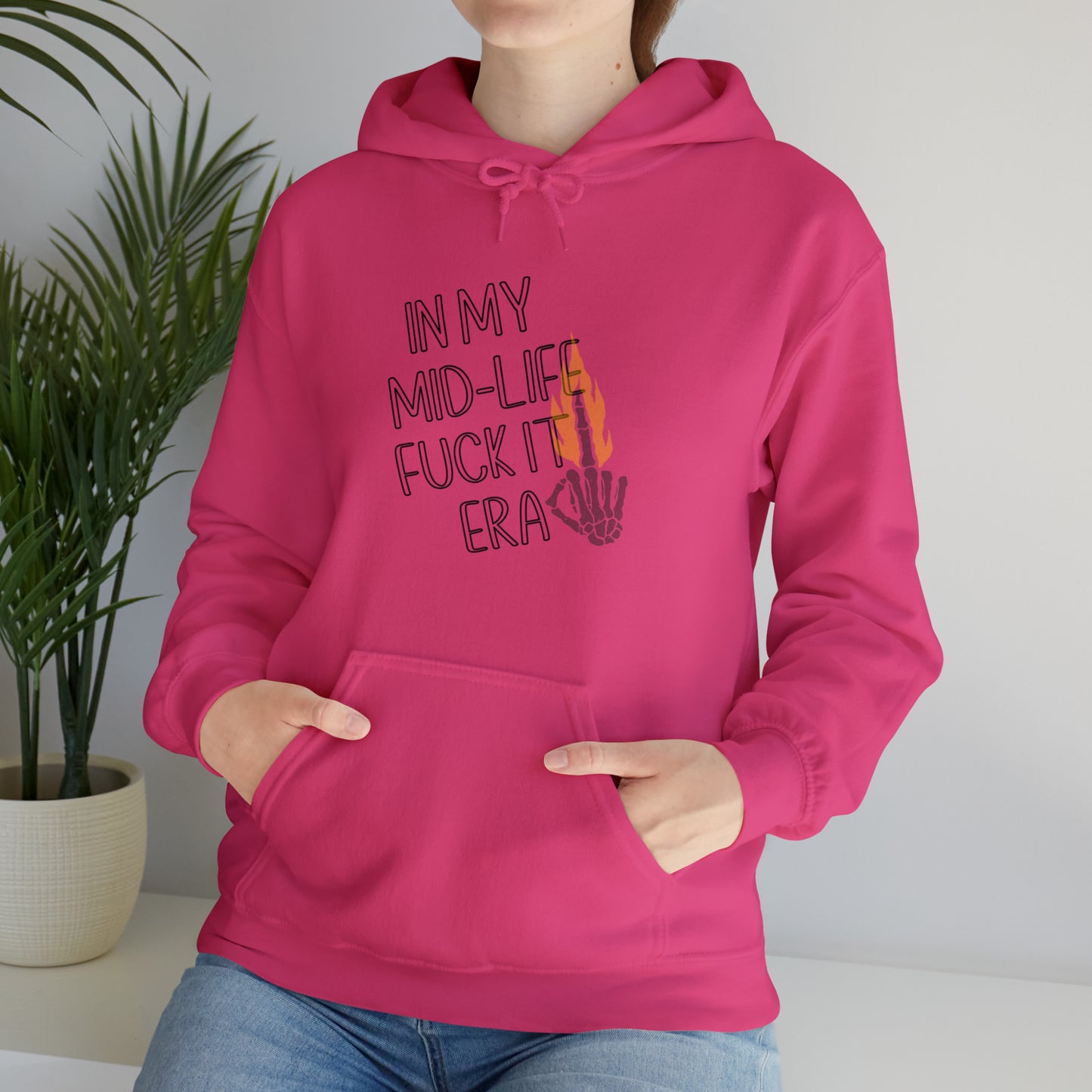 **Intro sale** $10 off!! Mid life F$ck it Era Unisex Heavy Blend™ Hooded Sweatshirt