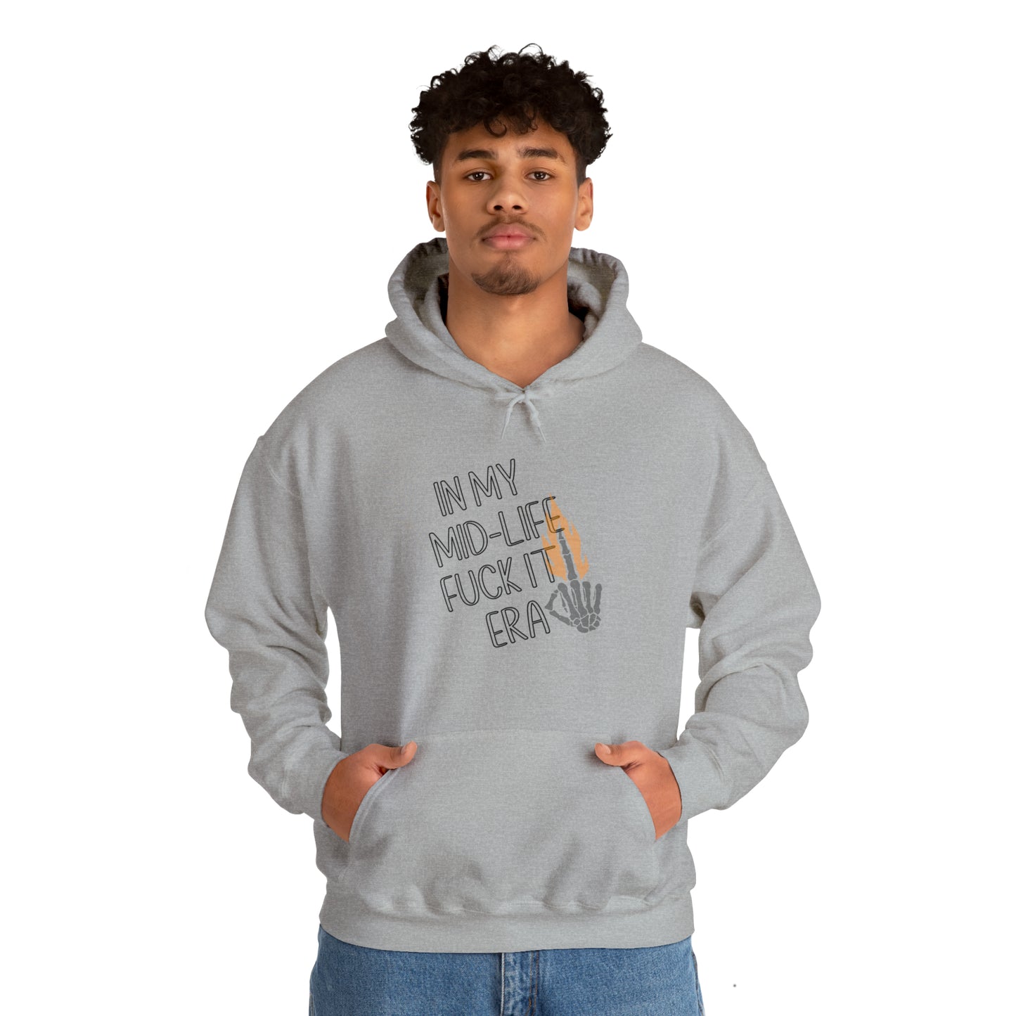 **Intro sale** $10 off!! Mid life F$ck it Era Unisex Heavy Blend™ Hooded Sweatshirt