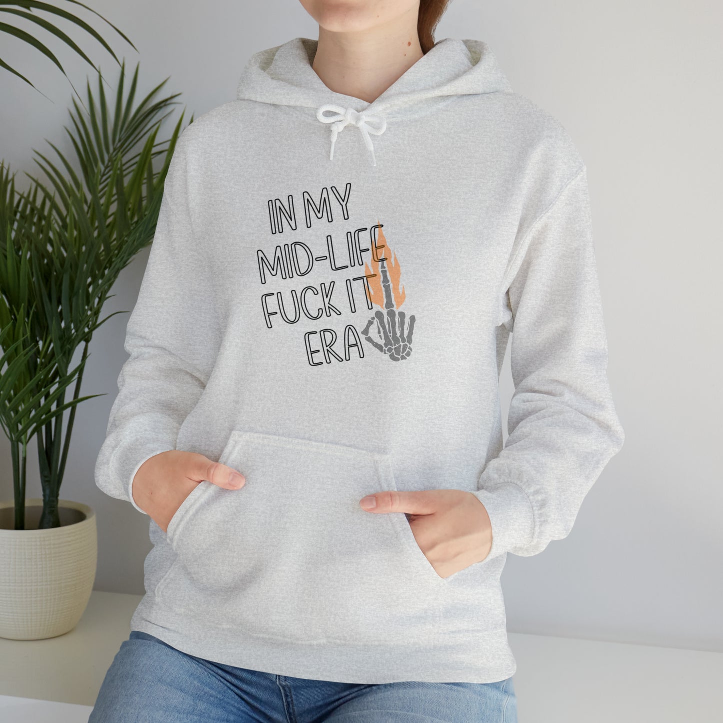 **Intro sale** $10 off!! Mid life F$ck it Era Unisex Heavy Blend™ Hooded Sweatshirt