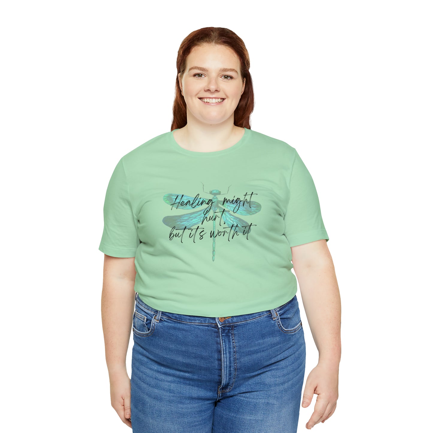 "Healing might hurt" Dragonfly Unisex Jersey Short Sleeve Tee