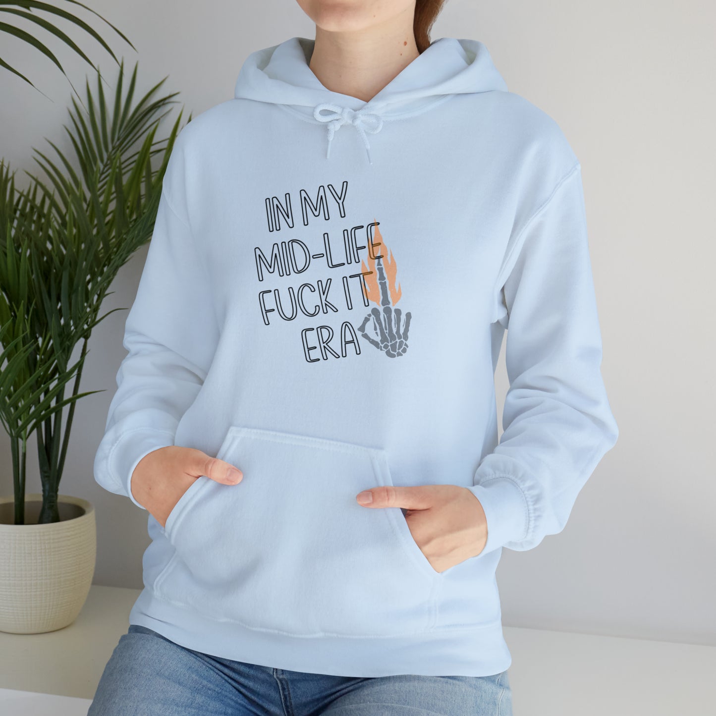 **Intro sale** $10 off!! Mid life F$ck it Era Unisex Heavy Blend™ Hooded Sweatshirt