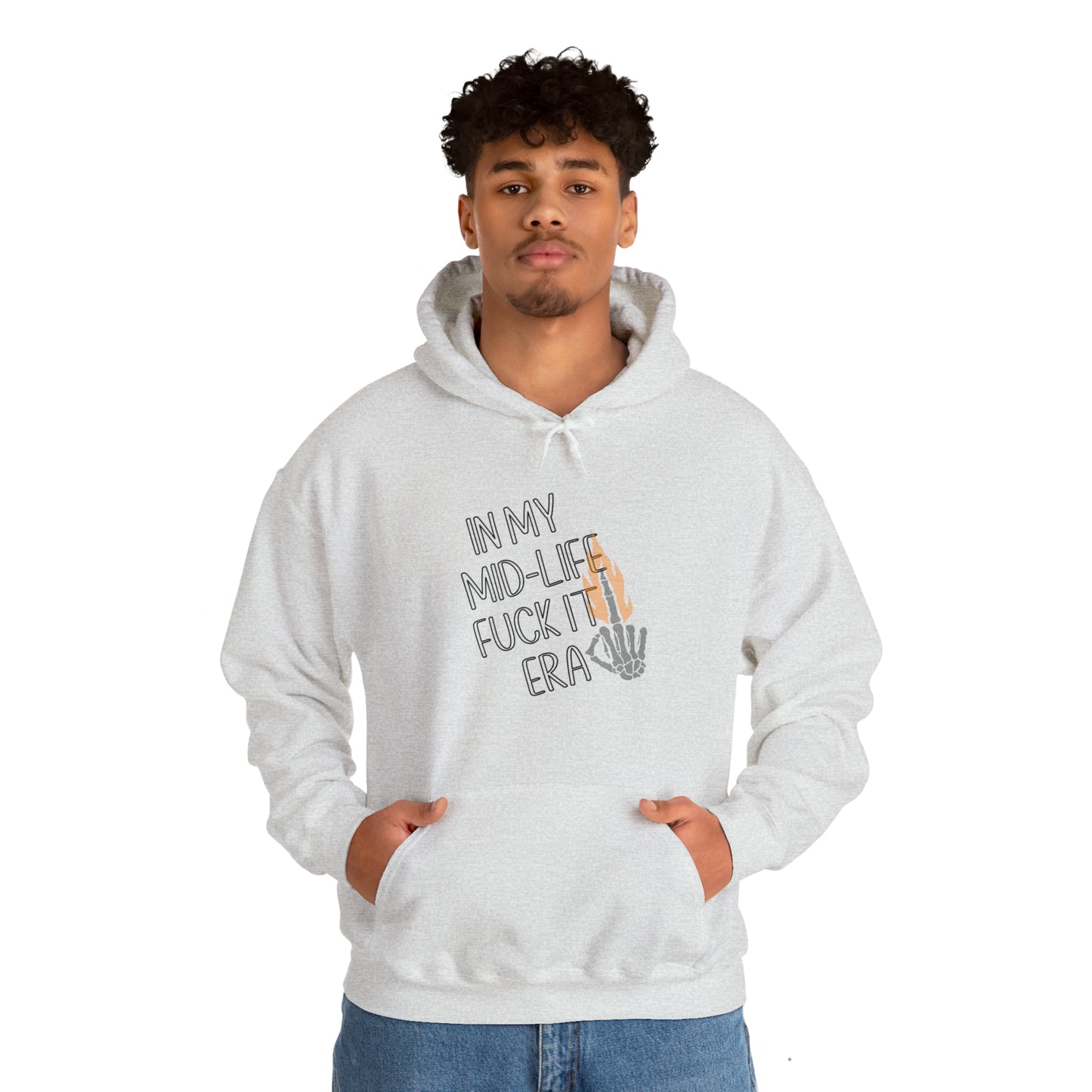 **Intro sale** $10 off!! Mid life F$ck it Era Unisex Heavy Blend™ Hooded Sweatshirt