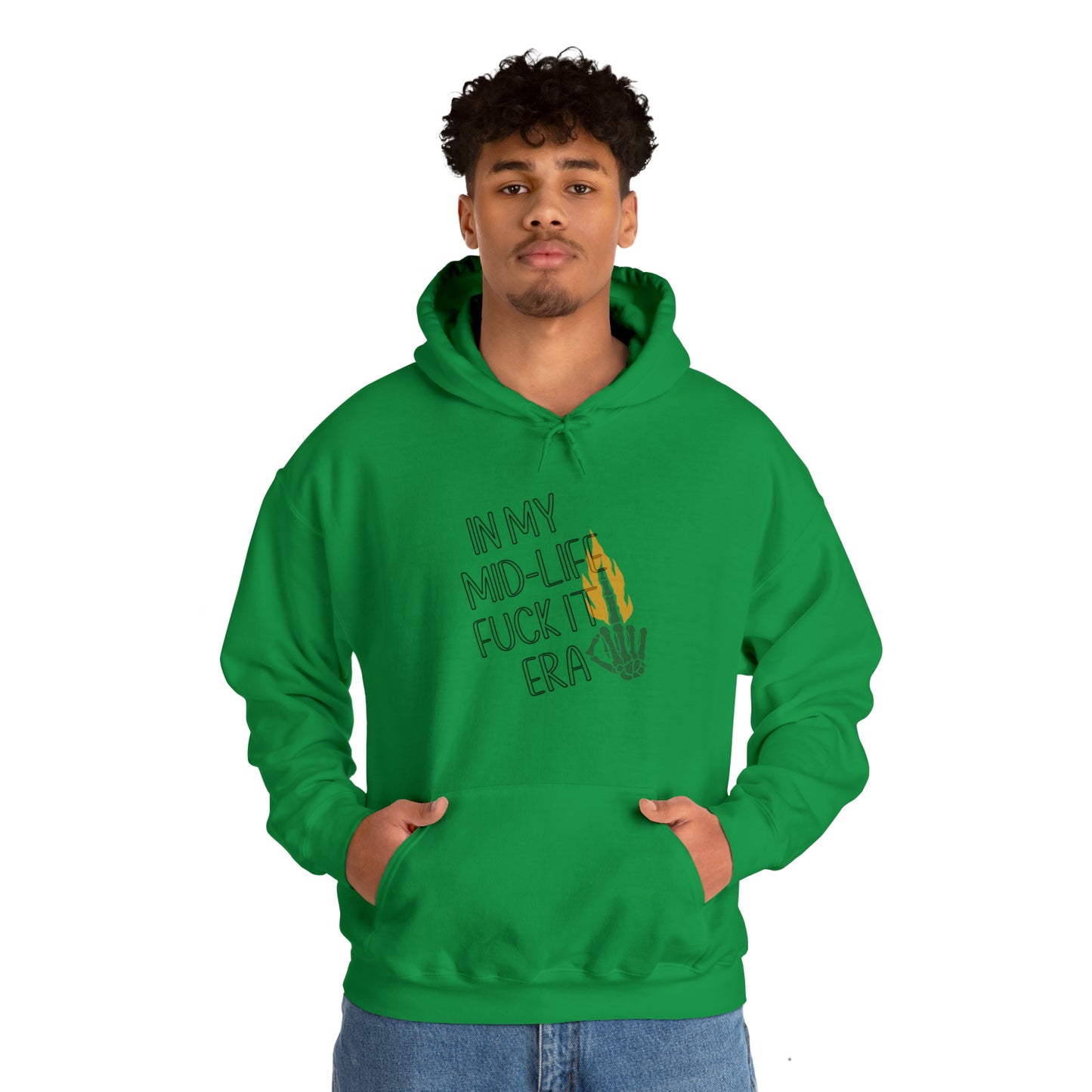 **Intro sale** $10 off!! Mid life F$ck it Era Unisex Heavy Blend™ Hooded Sweatshirt