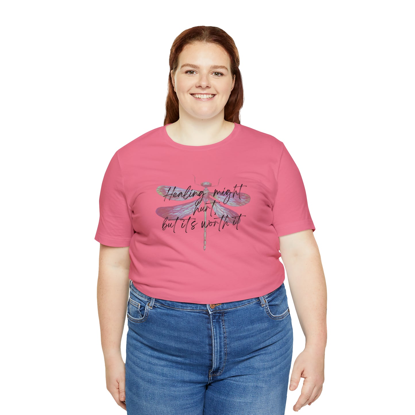 "Healing might hurt" Dragonfly Unisex Jersey Short Sleeve Tee
