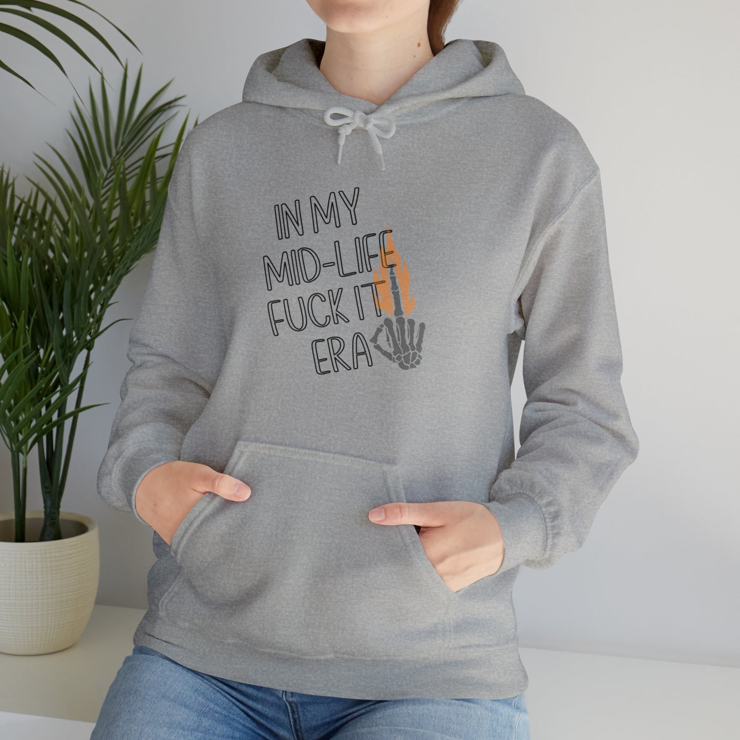 **Intro sale** $10 off!! Mid life F$ck it Era Unisex Heavy Blend™ Hooded Sweatshirt