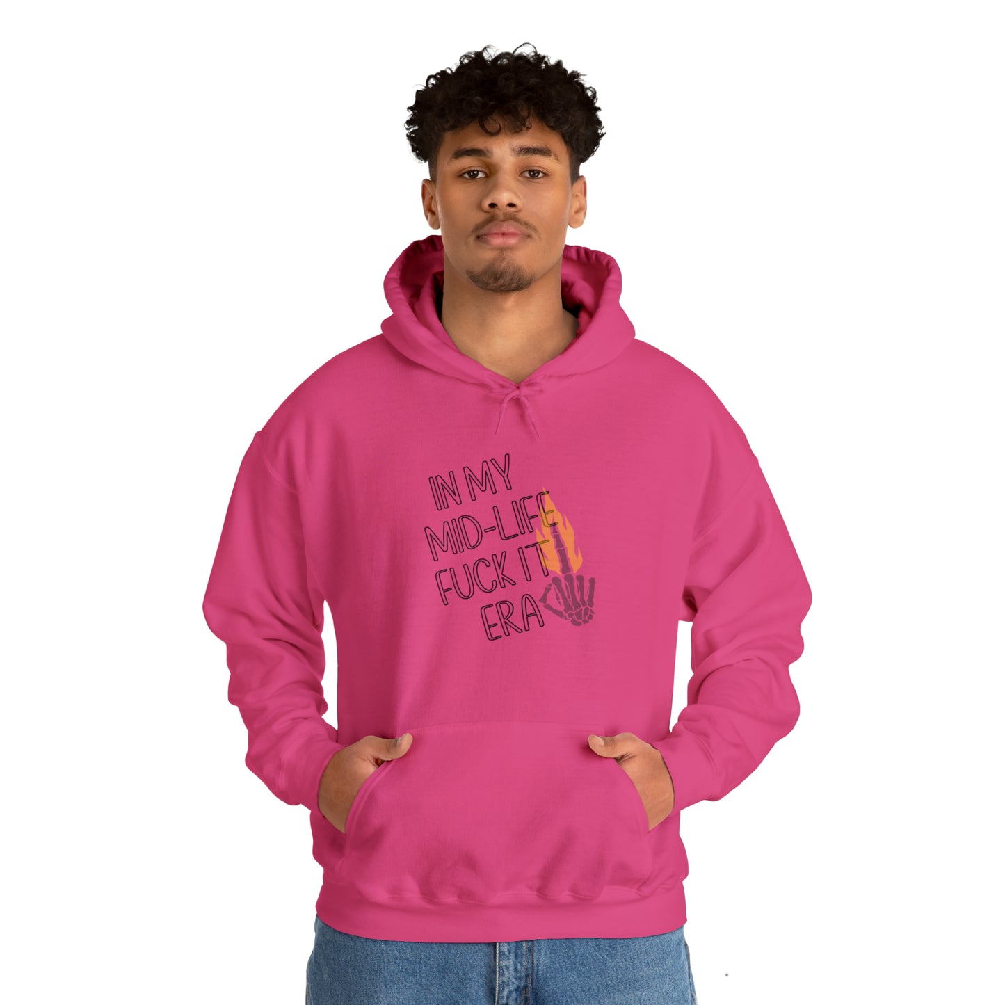 **Intro sale** $10 off!! Mid life F$ck it Era Unisex Heavy Blend™ Hooded Sweatshirt