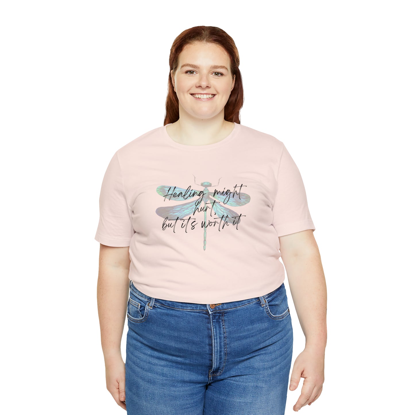 "Healing might hurt" Dragonfly Unisex Jersey Short Sleeve Tee