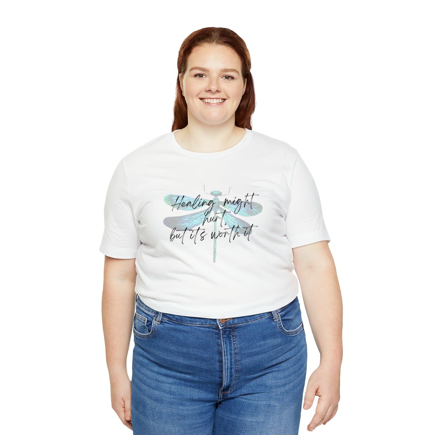 "Healing might hurt" Dragonfly Unisex Jersey Short Sleeve Tee
