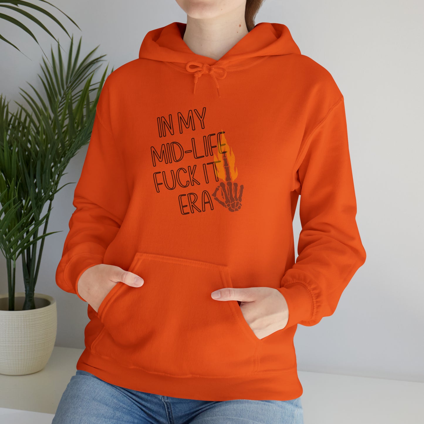 **Intro sale** $10 off!! Mid life F$ck it Era Unisex Heavy Blend™ Hooded Sweatshirt