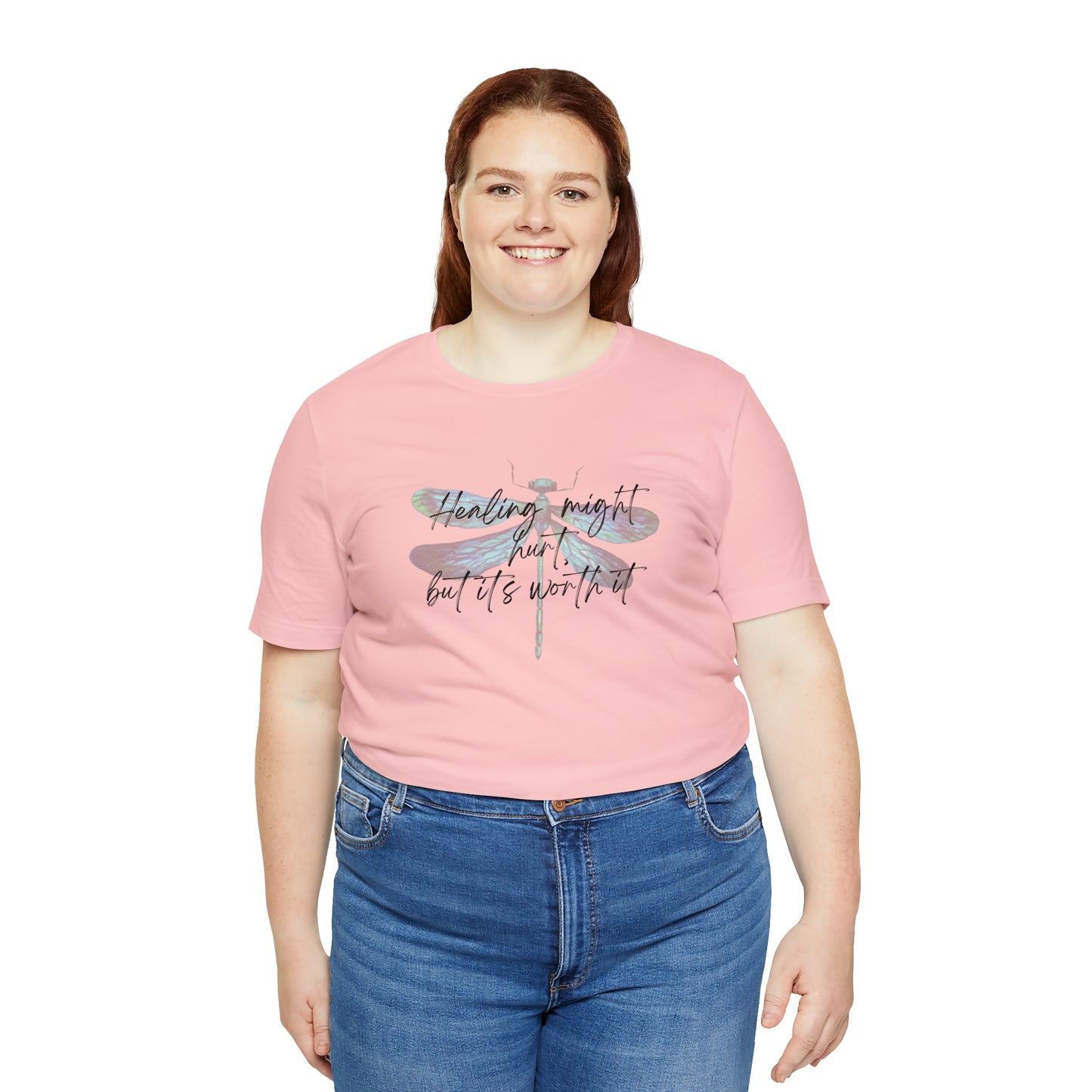 "Healing might hurt" Dragonfly Unisex Jersey Short Sleeve Tee
