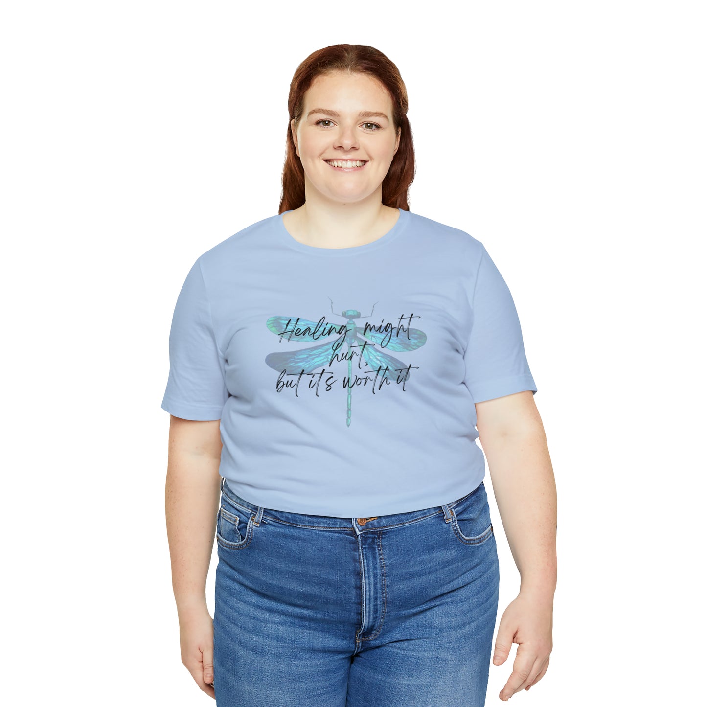 "Healing might hurt" Dragonfly Unisex Jersey Short Sleeve Tee