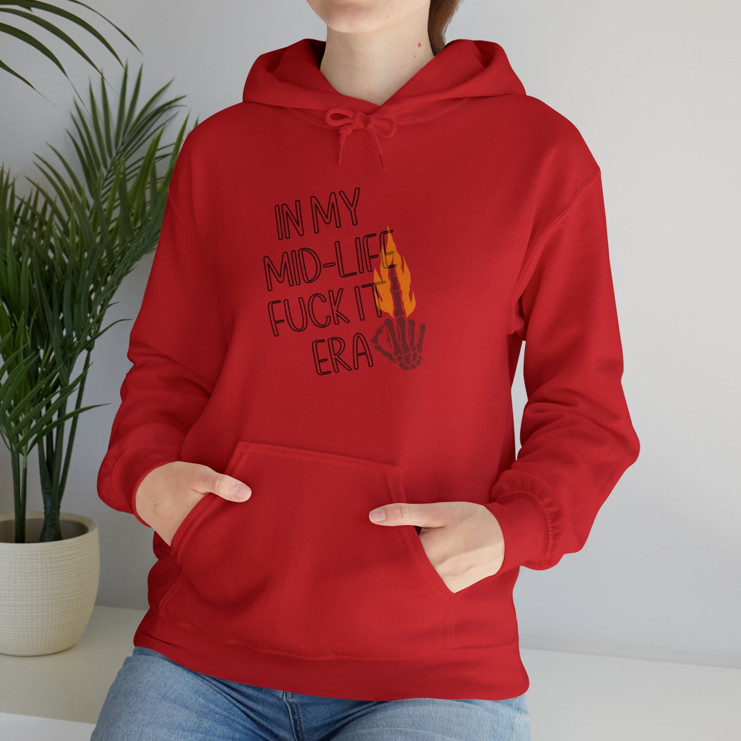 **Intro sale** $10 off!! Mid life F$ck it Era Unisex Heavy Blend™ Hooded Sweatshirt