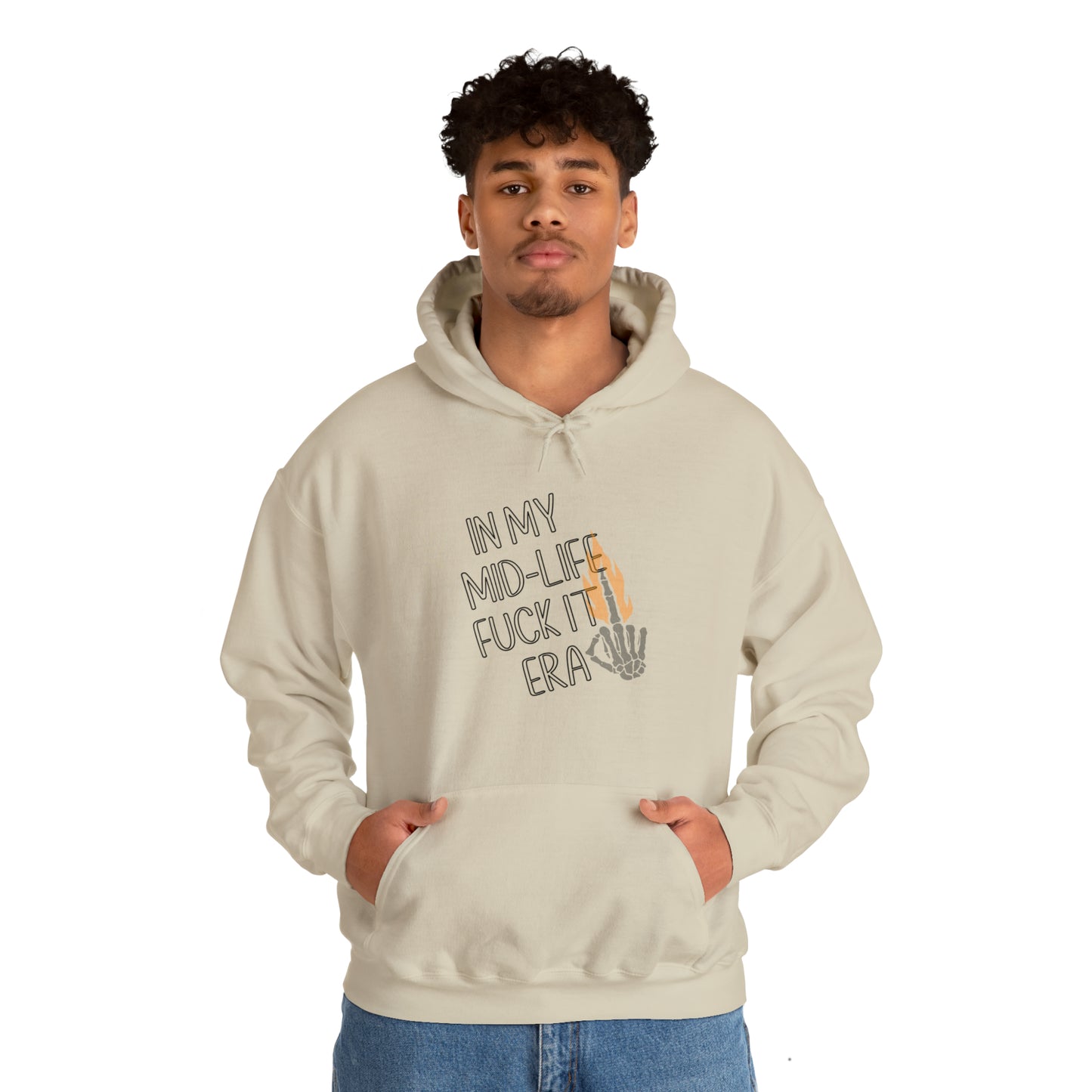 **Intro sale** $10 off!! Mid life F$ck it Era Unisex Heavy Blend™ Hooded Sweatshirt