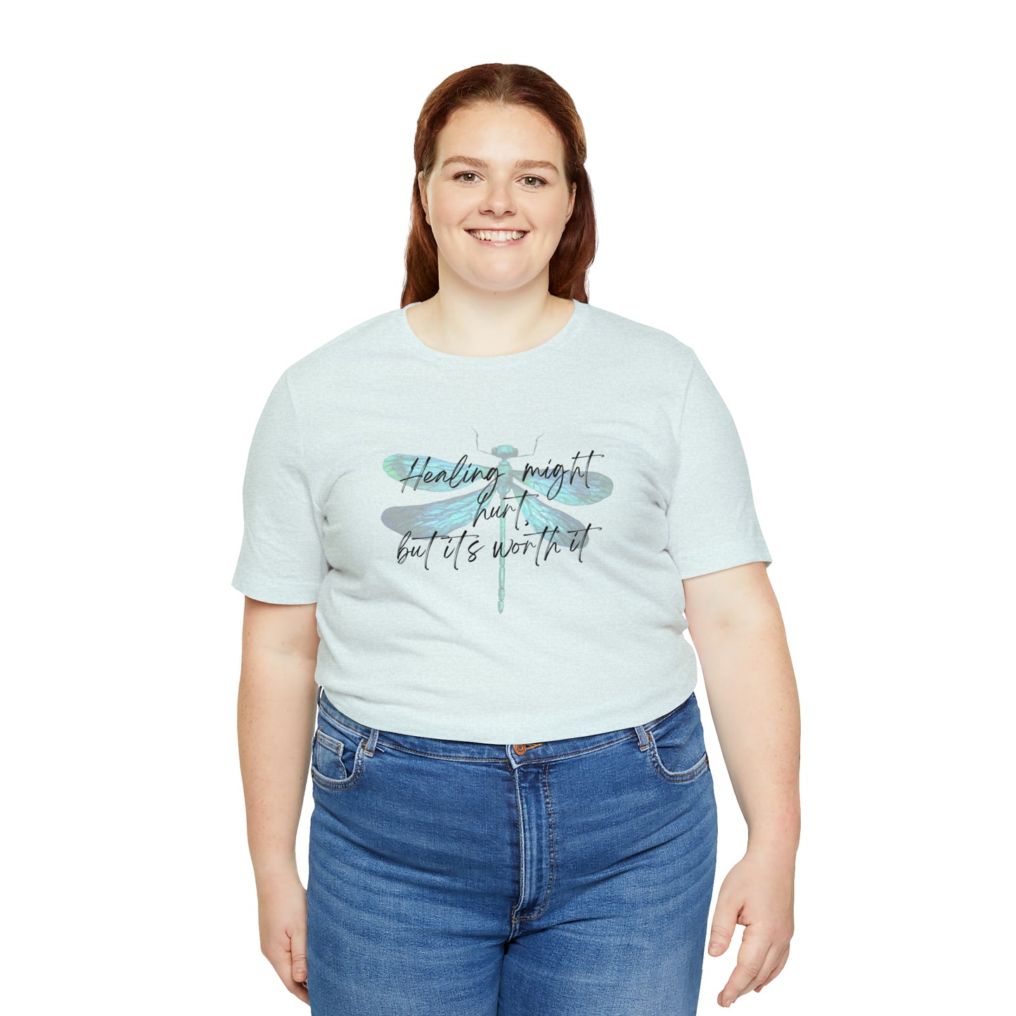 "Healing might hurt" Dragonfly Unisex Jersey Short Sleeve Tee