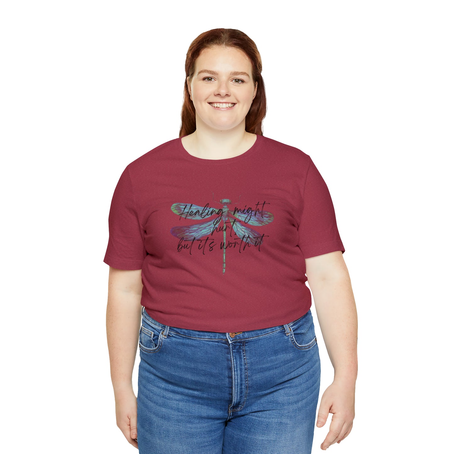 "Healing might hurt" Dragonfly Unisex Jersey Short Sleeve Tee