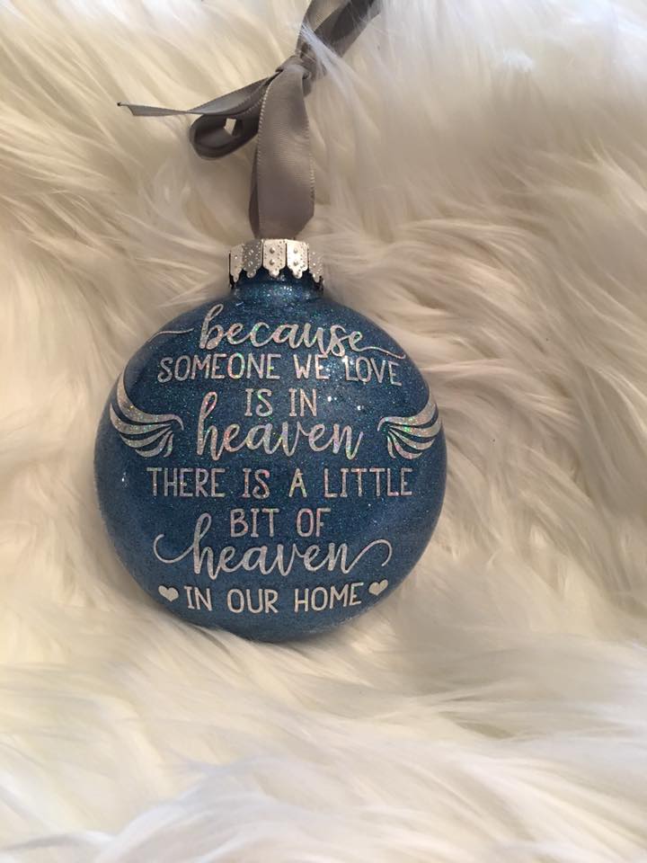 Christmas glitter memorial ornaments